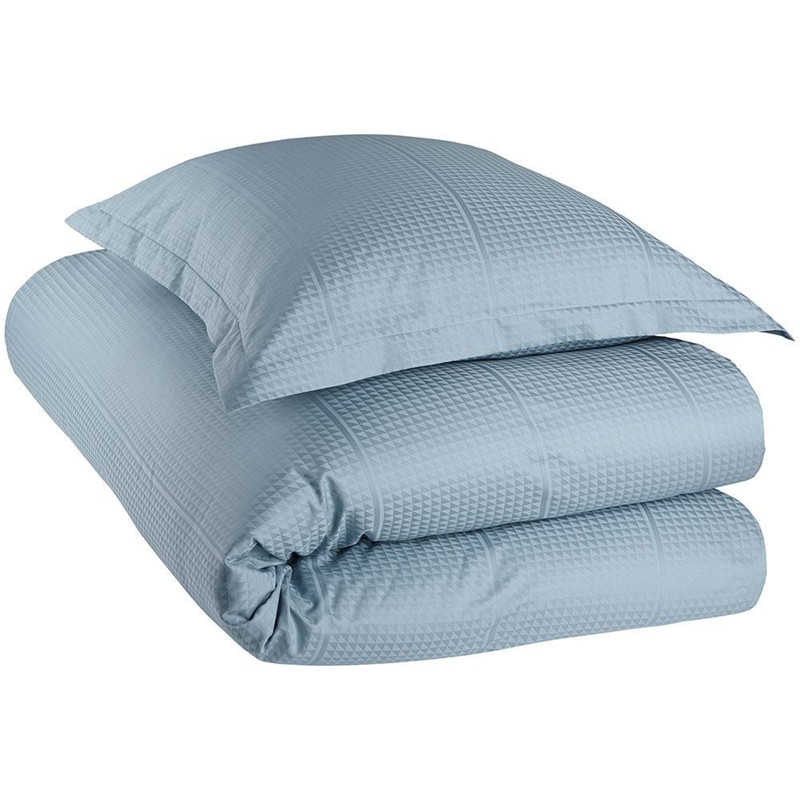 Jensen Damask Pudebetræk FACET Powder Blue, 60x63 cm Sengetøj Hjem.dk