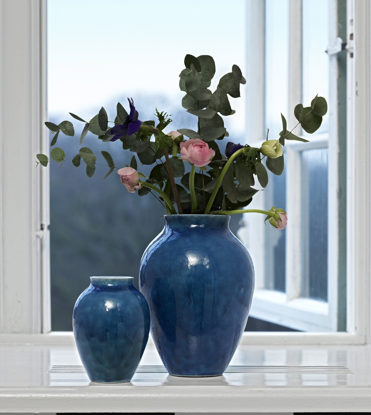 Knabstrup Keramik Vase 20cm, mørk blå Vaser Hjem.dk